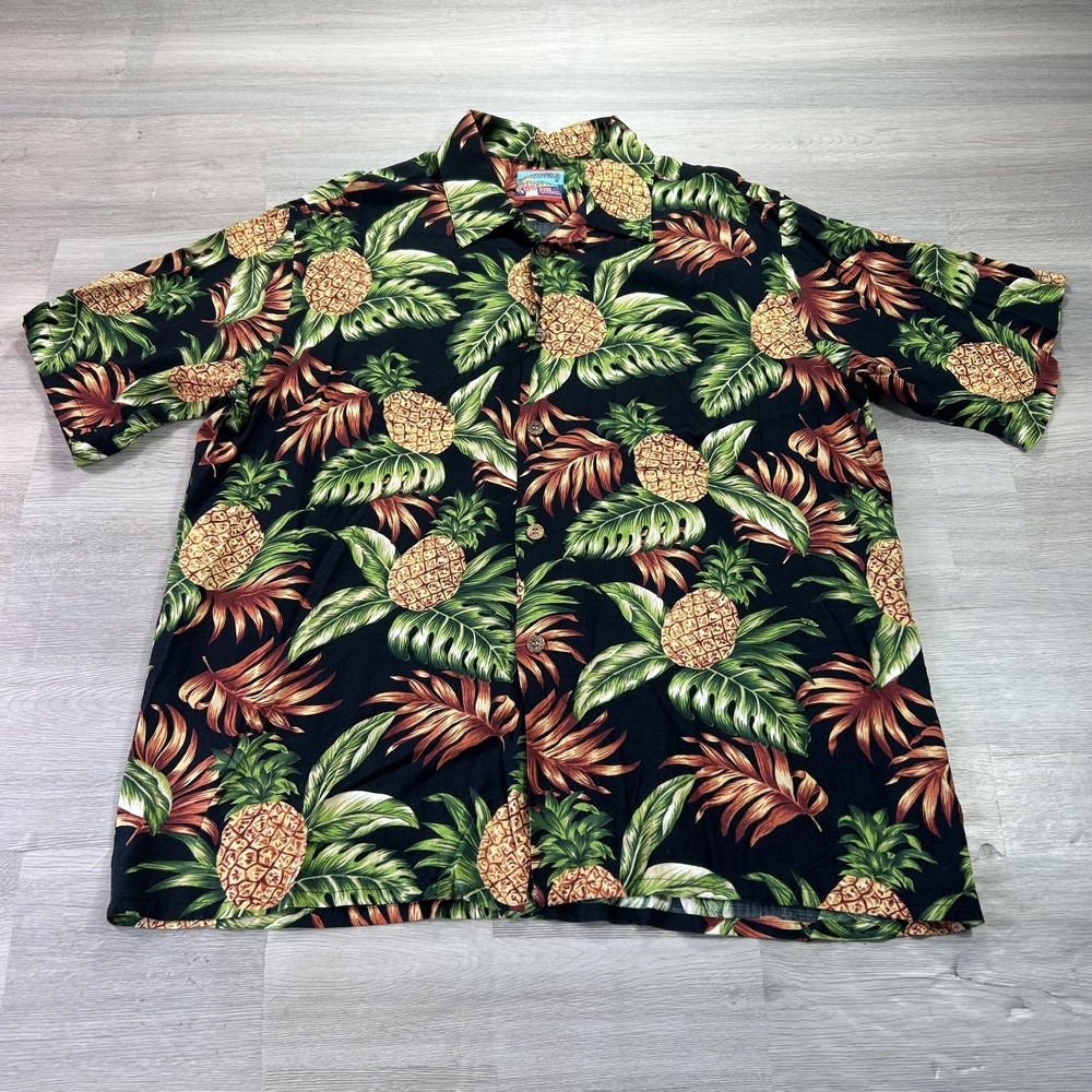 Reyn Spooner Shirt Mens 3XL Multicolor Pineapple Hawaiian Short Sleeve Button Up
